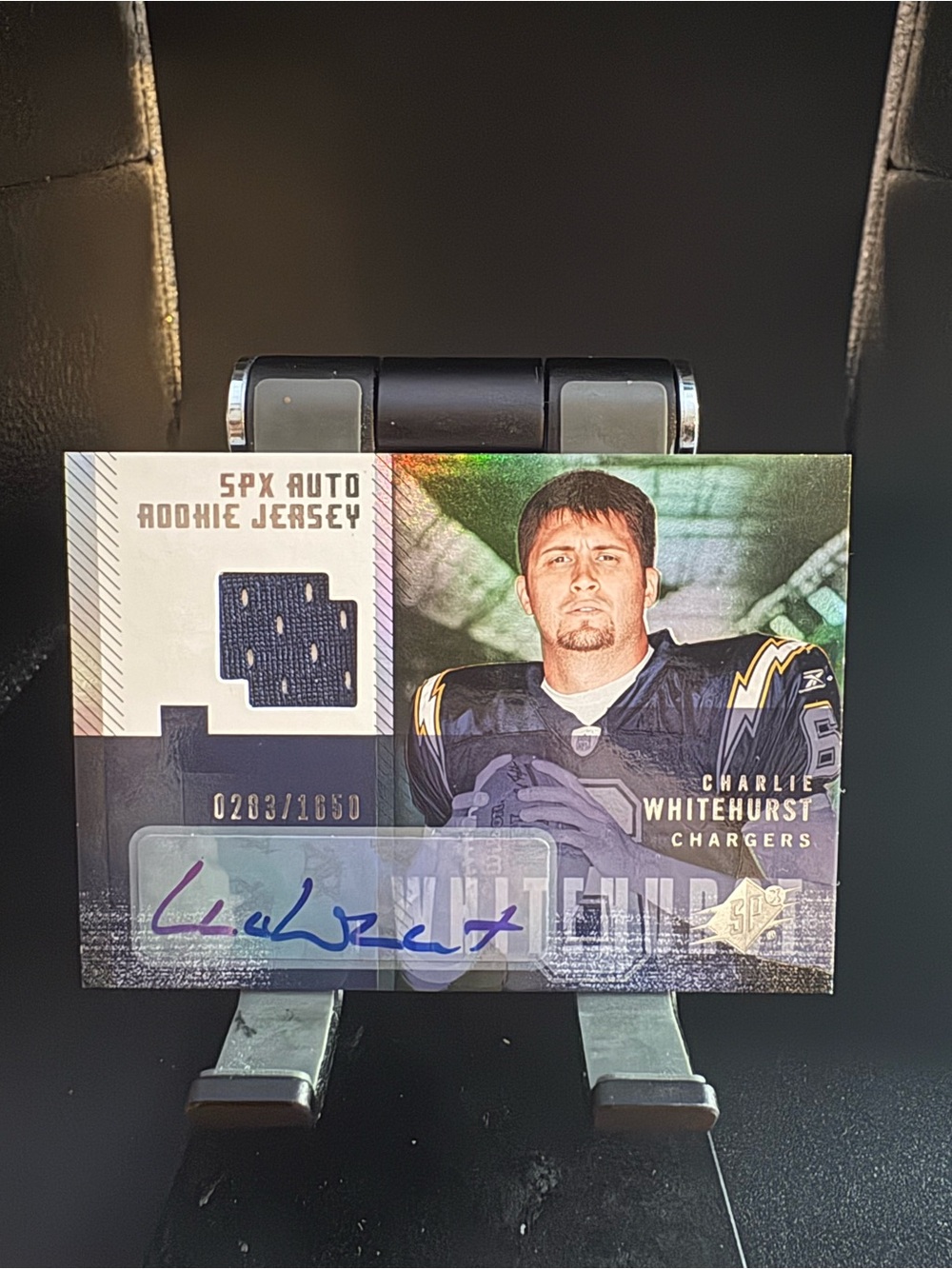 Charlie Whitehurst Chargers SPx Auto Rookie Jersey Card